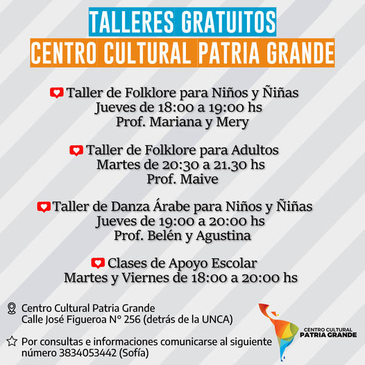 Te contamos las propuestas preparadas desde el Centro Cultural Patria Grande