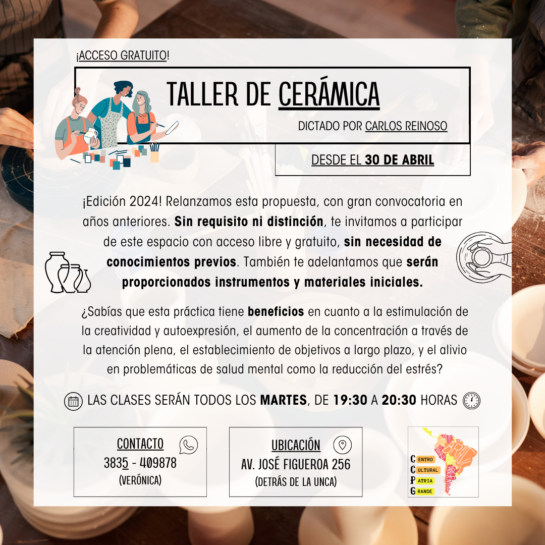 ¡Ya llega! Nueva edición del Taller de Cerámica